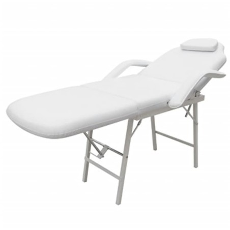 vidaXL Camilla de esteticista cuero sintético blanca 185x78x76 cm 