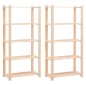 vidaXL Estantería 5 niveles 2 unidades madera pino maciza 250 kg vidaXL Estantería 5 niveles 2 unidades madera pino maciza 250 kg