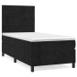 vidaXL Cama box spring con colchón terciopelo negro 80x200 cm vidaXL Cama box spring con colchón terciopelo negro 80x200 cm
