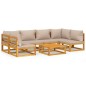 vidaXL Set muebles de jardín 7 pzas madera maciza y cojines gris taupé vidaXL Set muebles de jardín 7 pzas madera maciza y cojines gris taupé