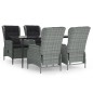 vidaXL Juego de comedor de jardín 5 piezas ratán sintético gris claro vidaXL Juego de comedor de jardín 5 piezas ratán sintético gris claro