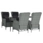 vidaXL Juego de comedor de jardín 5 piezas ratán sintético gris claro vidaXL Juego de comedor de jardín 5 piezas ratán sintético gris claro