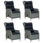 vidaXL Juego de comedor de jardín 5 piezas ratán sintético gris claro vidaXL Juego de comedor de jardín 5 piezas ratán sintético gris claro