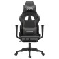 vidaXL Silla gaming con reposapiés cuero sintético negro gris vidaXL Silla gaming con reposapiés cuero sintético negro gris