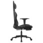 vidaXL Silla gaming con reposapiés cuero sintético negro gris vidaXL Silla gaming con reposapiés cuero sintético negro gris