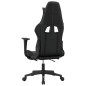 vidaXL Silla gaming con reposapiés cuero sintético negro gris vidaXL Silla gaming con reposapiés cuero sintético negro gris