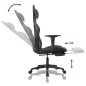 vidaXL Silla gaming con reposapiés cuero sintético negro gris vidaXL Silla gaming con reposapiés cuero sintético negro gris
