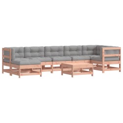 vidaXL Juego de muebles jardín 8 pzas y cojines madera abeto Douglas