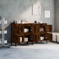 vidaXL Aparadores 2 uds madera contrachapada roble ahumado 60x35x70 cm vidaXL Aparadores 2 uds madera contrachapada roble ahumado 60x35x70 cm