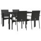 vidaXL Set de muebles jardín 5 pzas con cojines ratán sintético negro vidaXL Set de muebles jardín 5 pzas con cojines ratán sintético negro