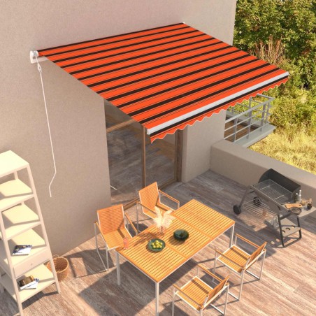 vidaXL Toldo automático retráctil naranja y marrón 400x300 cm