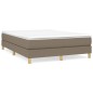 vidaXL Cama box spring con colchón tela gris taupe 140x190 cm