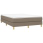 vidaXL Cama box spring con colchón tela gris taupe 140x190 cm