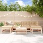 vidaXL Juego de muebles de jardín 7 piezas y cojines madera maciza vidaXL Juego de muebles de jardín 7 piezas y cojines madera maciza