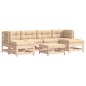 vidaXL Juego de muebles de jardín 7 piezas y cojines madera maciza vidaXL Juego de muebles de jardín 7 piezas y cojines madera maciza