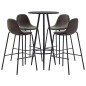 vidaXL Juego de mesa alta y taburetes 5 piezas tela gris oscuro vidaXL Juego de mesa alta y taburetes 5 piezas tela gris oscuro