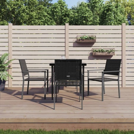 vidaXL Juego de comedor para jardín 5 piezas ratán sintético y acero