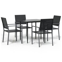 vidaXL Juego de comedor para jardín 5 piezas ratán sintético y acero
