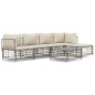 vidaXL Juego de muebles de jardín 6 pzas cojines antracita ratán PE vidaXL Juego de muebles de jardín 6 pzas cojines antracita ratán PE