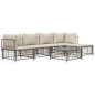 vidaXL Juego de muebles de jardín 6 pzas cojines antracita ratán PE vidaXL Juego de muebles de jardín 6 pzas cojines antracita ratán PE