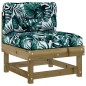 vidaXL Juego de muebles jardín 5 pzas y cojines madera pino impregnada