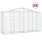 vidaXL Cestas de gaviones 8 uds forma de arco hierro 200x50x100/120cm vidaXL Cestas de gaviones 8 uds forma de arco hierro 200x50x100/120cm