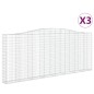 vidaXL Cestas gaviones 3 uds forma de arco hierro 400x30x160/180 cm vidaXL Cestas gaviones 3 uds forma de arco hierro 400x30x160/180 cm