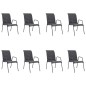 vidaXL Juego de comedor para jardín 9 piezas acero gris antracita vidaXL Juego de comedor para jardín 9 piezas acero gris antracita