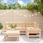 vidaXL Juego de muebles de jardín 5 piezas y cojines madera maciza vidaXL Juego de muebles de jardín 5 piezas y cojines madera maciza