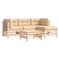 vidaXL Juego de muebles de jardín 5 piezas y cojines madera maciza vidaXL Juego de muebles de jardín 5 piezas y cojines madera maciza