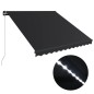 vidaXL Toldo retráctil manual con LED gris antracita 300x250 cm vidaXL Toldo retráctil manual con LED gris antracita 300x250 cm