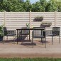 vidaXL Set comedor jardín 5 pzas y cojines acero ratán sintético negro vidaXL Set comedor jardín 5 pzas y cojines acero ratán sintético negro