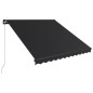 vidaXL Toldo retráctil manual con LED gris antracita 300x250 cm vidaXL Toldo retráctil manual con LED gris antracita 300x250 cm