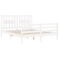 vidaXL Estructura de cama con cabecero madera maciza blanco 160x200 cm vidaXL Estructura de cama con cabecero madera maciza blanco 160x200 cm