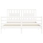 vidaXL Estructura de cama con cabecero madera maciza blanco 160x200 cm vidaXL Estructura de cama con cabecero madera maciza blanco 160x200 cm