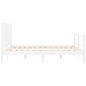 vidaXL Estructura de cama con cabecero madera maciza blanco 160x200 cm vidaXL Estructura de cama con cabecero madera maciza blanco 160x200 cm
