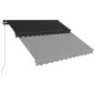 vidaXL Toldo retráctil manual con LED gris antracita 300x250 cm vidaXL Toldo retráctil manual con LED gris antracita 300x250 cm