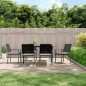 vidaXL Juego comedor jardín 7 piezas y cojines ratán sintético y acero