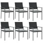 vidaXL Juego comedor jardín 7 piezas y cojines ratán sintético y acero