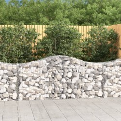 vidaXL Cestas de gaviones 18 uds forma de arco hierro 200x50x80/100 cm