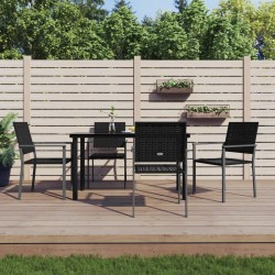 vidaXL Juego de comedor para jardín 5 piezas ratán sintético y acero