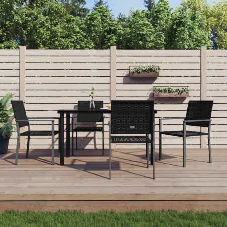 vidaXL Juego de comedor para jardín 5 piezas ratán sintético y acero