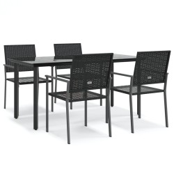 vidaXL Juego de comedor para jardín 5 piezas ratán sintético y acero