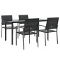 vidaXL Juego de comedor para jardín 5 piezas ratán sintético y acero vidaXL Juego de comedor para jardín 5 piezas ratán sintético y acero