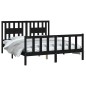 vidaXL Estructura de cama con cabecero madera de pino negro 150x200cm vidaXL Estructura de cama con cabecero madera de pino negro 150x200cm