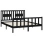 vidaXL Estructura de cama con cabecero madera de pino negro 150x200cm vidaXL Estructura de cama con cabecero madera de pino negro 150x200cm