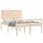 vidaXL Cama para personas mayores con cabecero madera maciza 140x200cm vidaXL Cama para personas mayores con cabecero madera maciza 140x200cm