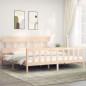 vidaXL Estructura de cama de matrimonio con cabecero madera maciza vidaXL Estructura de cama de matrimonio con cabecero madera maciza