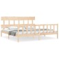 vidaXL Estructura de cama de matrimonio con cabecero madera maciza vidaXL Estructura de cama de matrimonio con cabecero madera maciza