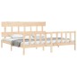 vidaXL Estructura de cama de matrimonio con cabecero madera maciza vidaXL Estructura de cama de matrimonio con cabecero madera maciza